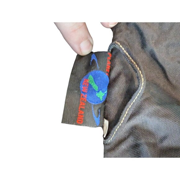 Vtg New Zealand Black & Tan Polyester Zip Vest Mens - Picture 7 of 11